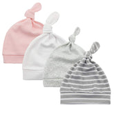 Durio Beanie Hat for Baby Boys - Cotton, Polyester, Adjustable, 0-6 Months, Striped Pink & White & Grey & Grey, Winter